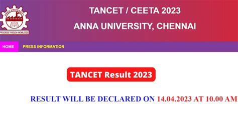 tancet exam 2023 result date